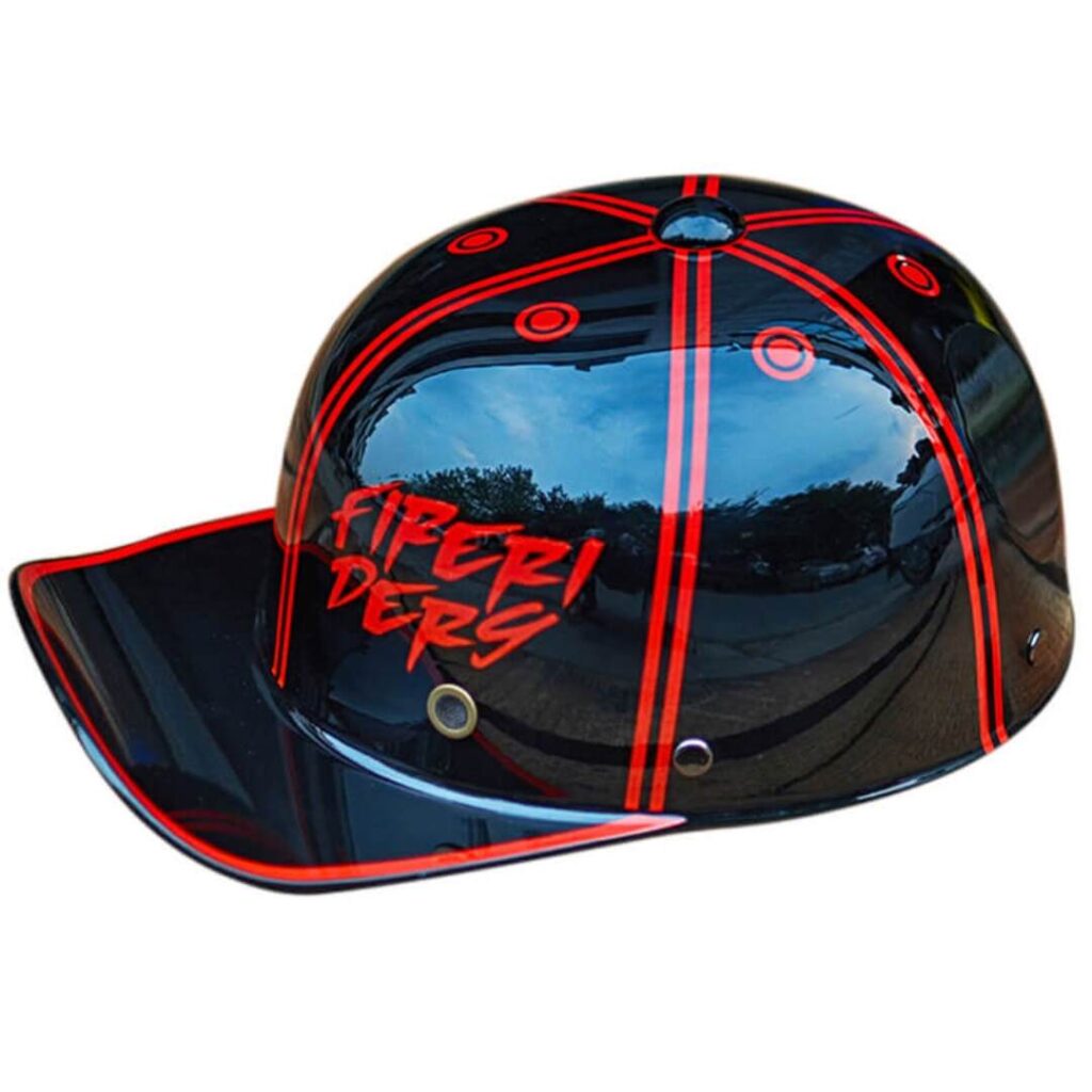 baseball cap motorcycle helmet