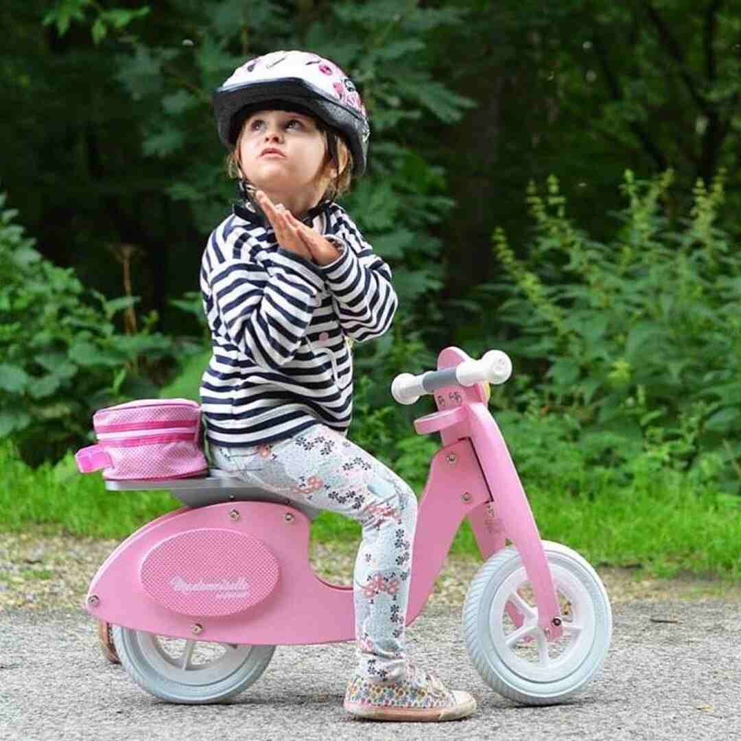 janod pink scooter wood balance bike 2