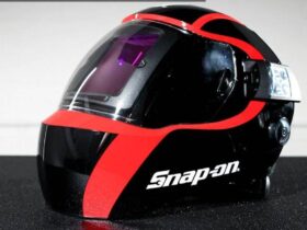 snap on welding helmet