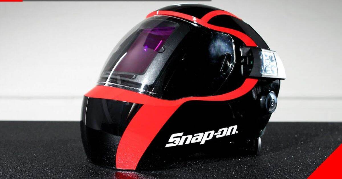 snap on welding helmet