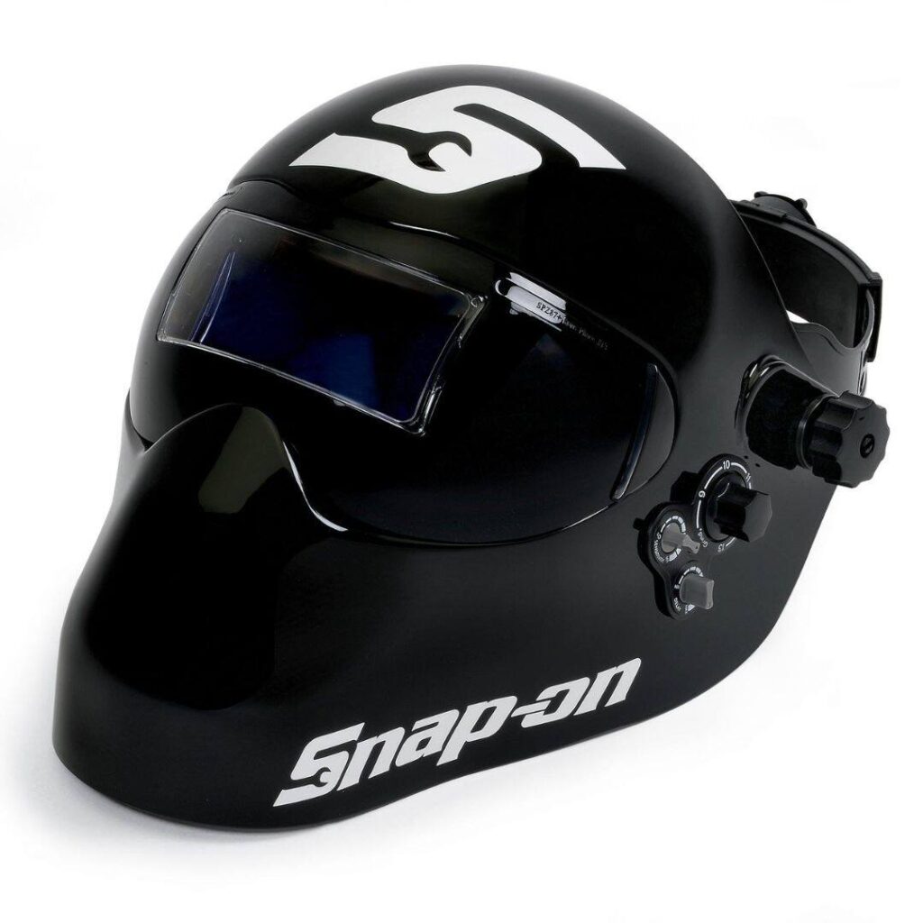 snap on welding helmet