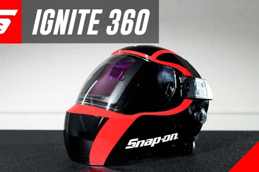 snap on welding helmet